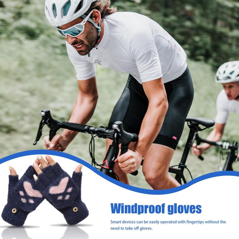 Gloves For Knitted Women Windproof Winter Thermal Gloves Warm And Comfortable For Hiking Driving Running Cycling smile