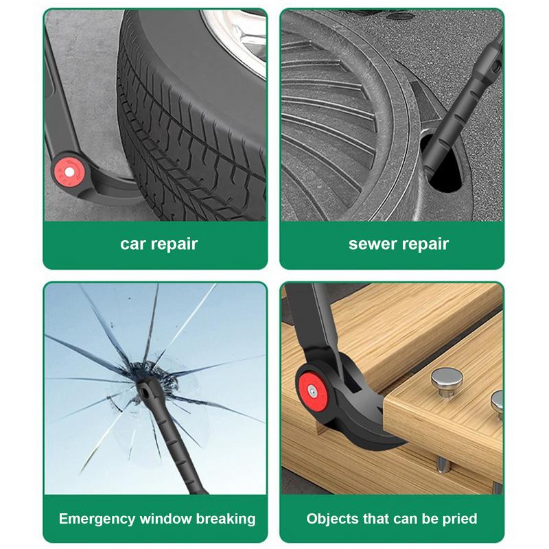 Nail Puller Pry Bar 180 Degree Rotatable Forged Steel Nail Bar Crowbar Nail Puller End Car Maintenance Supplies For Tire Removal