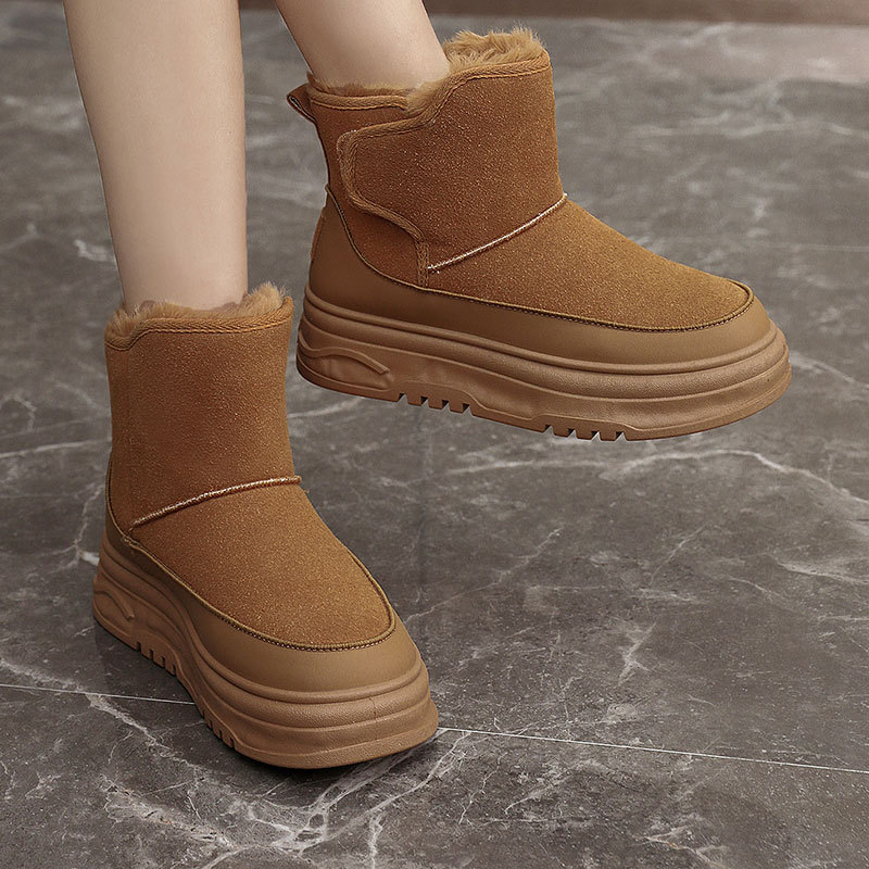 2025 New Designer Snow Fury Winter Women's Boots Thick Bottom Plush Shoes Martin Boots Men's Warm Short Boots