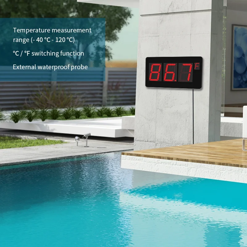 Digital Wall Thermometer Outdoor With Temperature Sensor C/F Switch For Sauna And Swimming Pool termometro digital