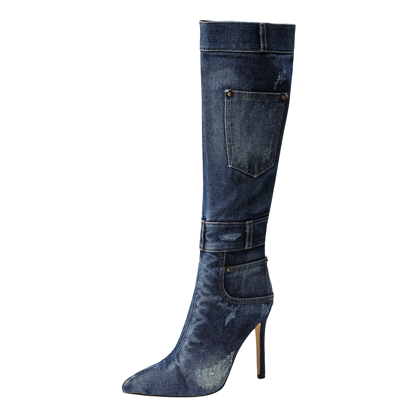 Fashion Boots for Women High Heel Long Boots Versatile Ladies Girls for Casual Everyday Wear