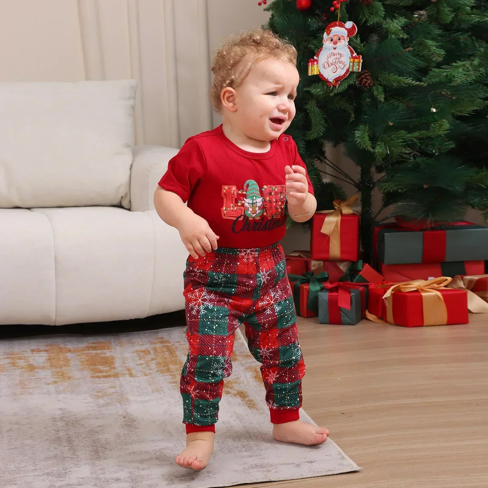 Arrivals Family Matching Outfits Cartoon Print Short Sleeve TopTrousers 2 Pcs Suit Home Clothes Christmas Pajamas Set 241112