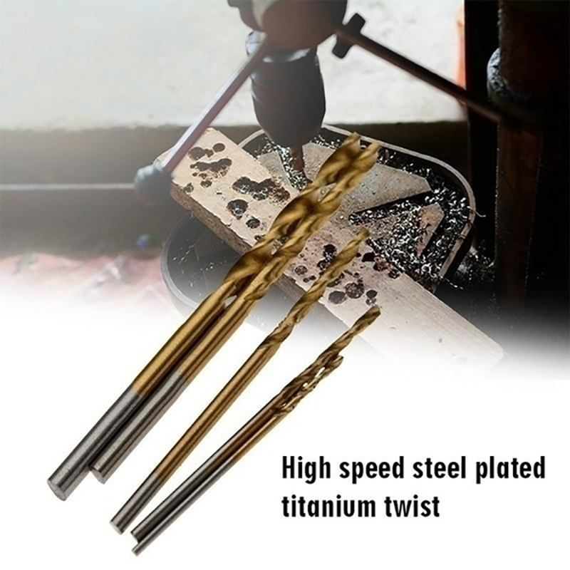 Titanium Coated Drill Bits HSS High Speed Steel Drill Bits Set Tool Power Tools 50/100Pcs