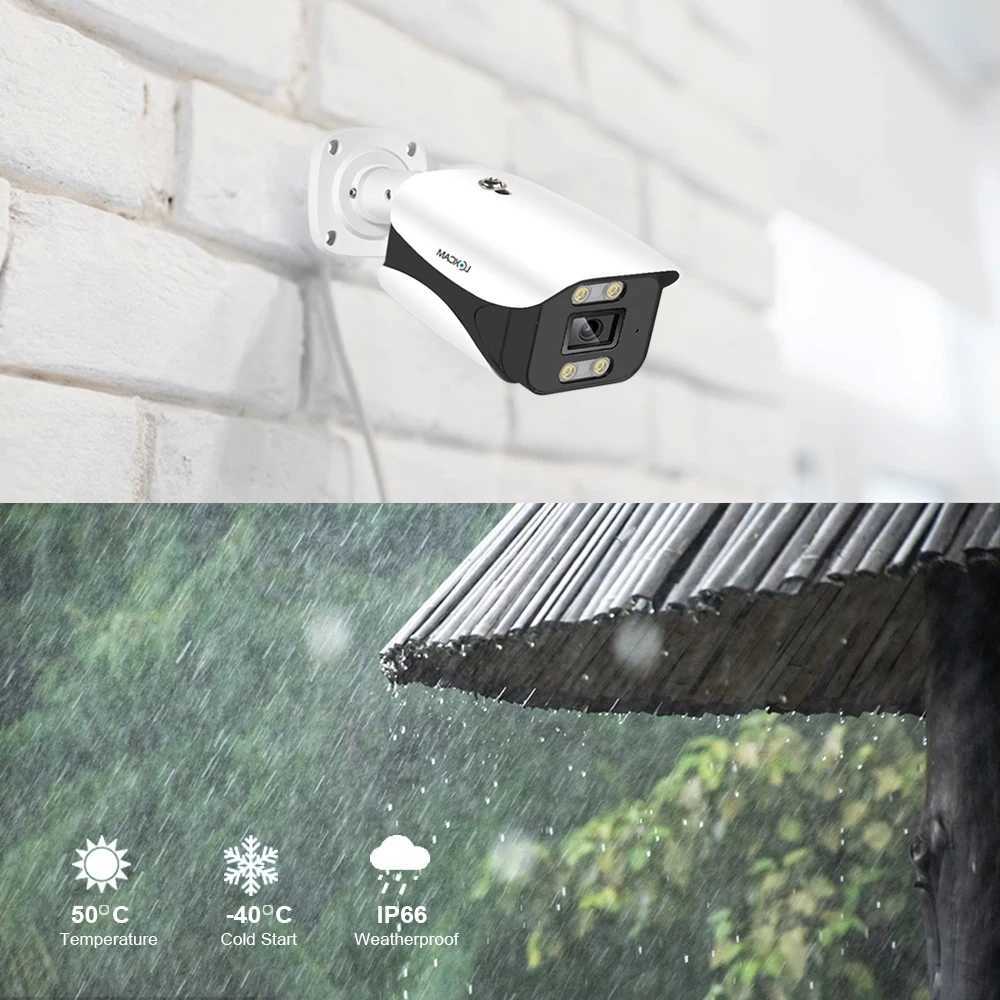 IP Cameras H.265 4K Ultra HD Audio Security Camera POE System 8MP Waterproof Outdoor Color Night Vision Video Surveillance NVR Kit Xmeye 24413