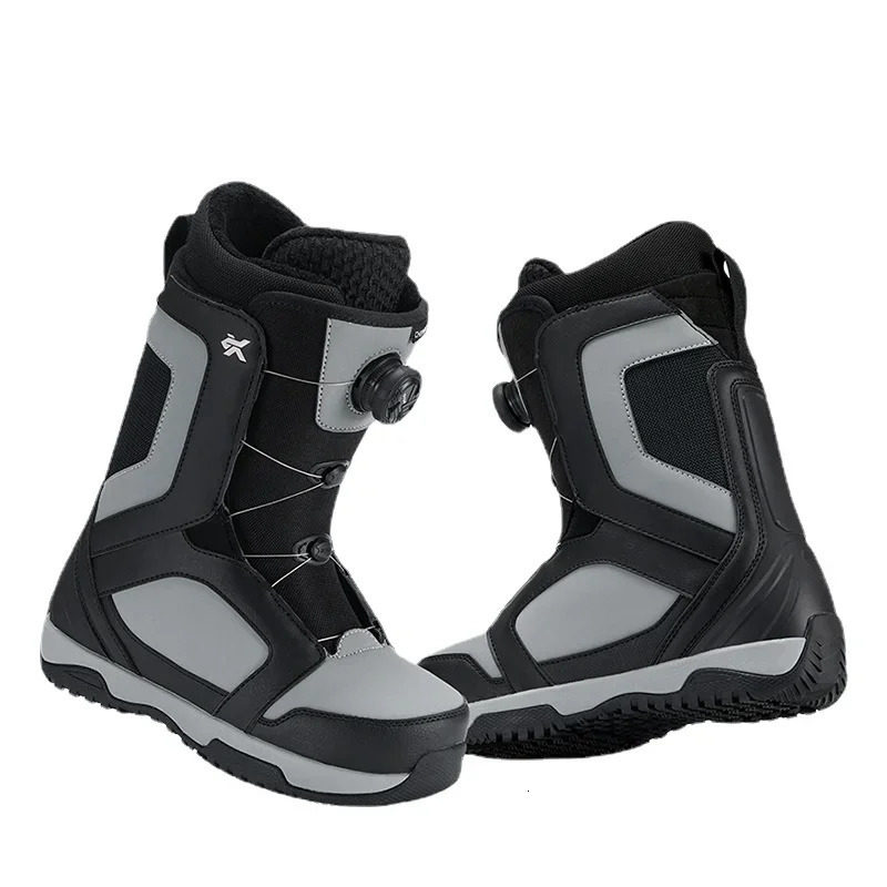 Outdoor Waterproof Snowboard Shoes Men Women Steel Buckle Skiing Boots Adults with Easy Hook and Loop Clre 241112