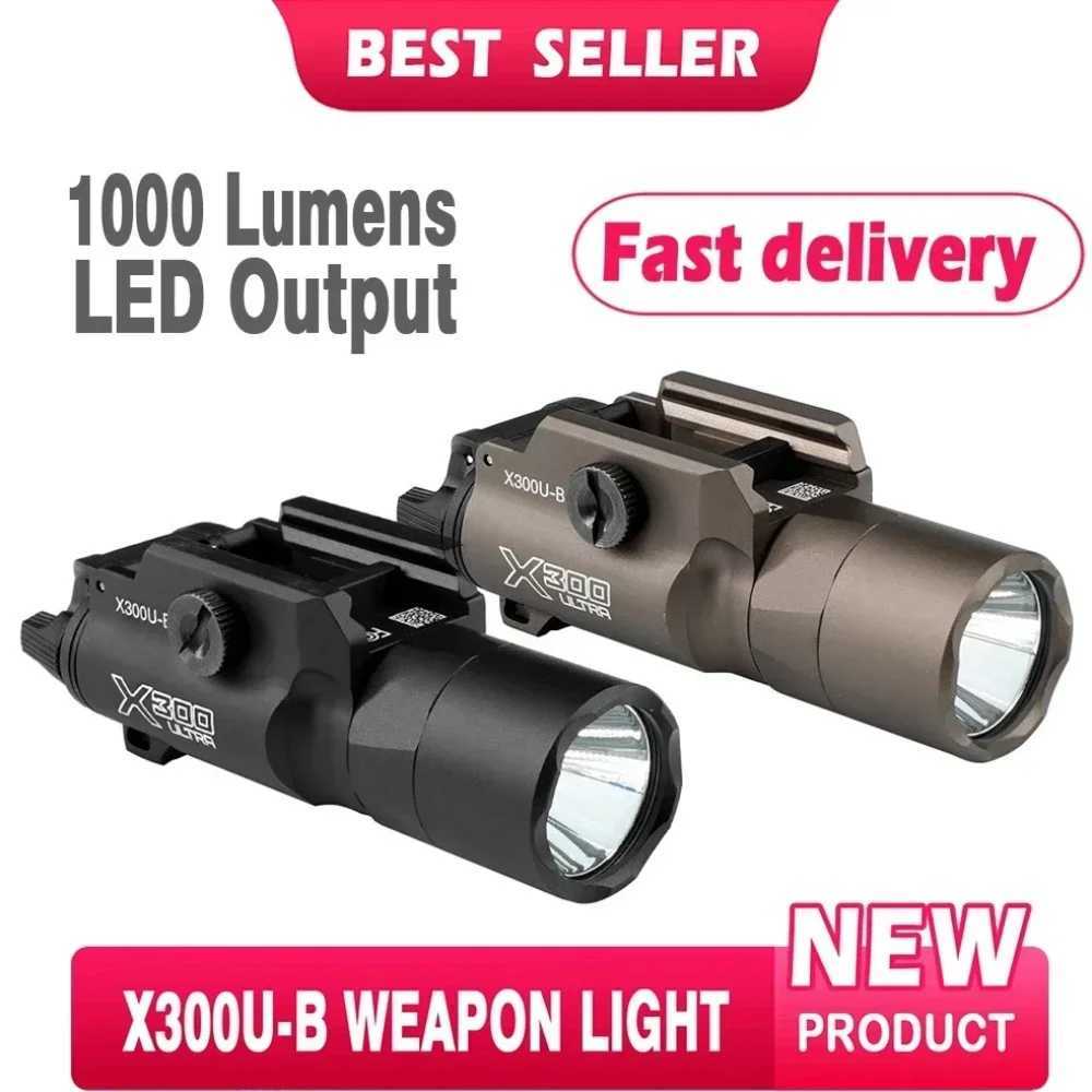 X300U tactical flashlight 1000 lumens white D weapon reconnaissance light air gun hunting accessories suitable for 20MM rail W241112