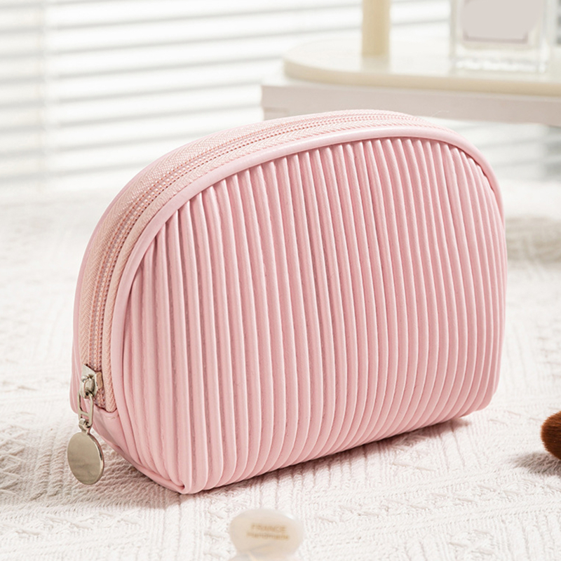 Leather Portable Girl Makeup Bag Women Cosmetic Bag Outdoor Waterproof Toiletries Organizer Female Beauty Bags Makeup Organizer smile