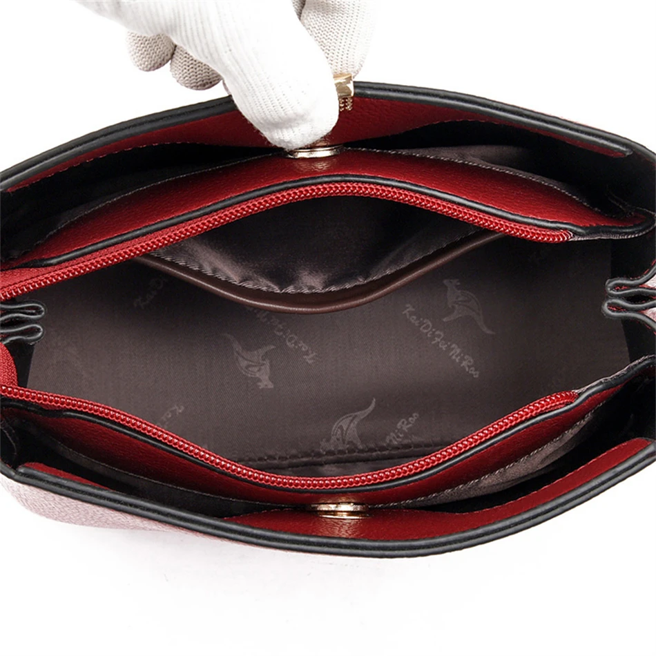 Solid Color Luxury Designer High Quality Leather Women's Handbag Purses Multifunctional Ladies Shoulder Messenger Bags Sac Femme