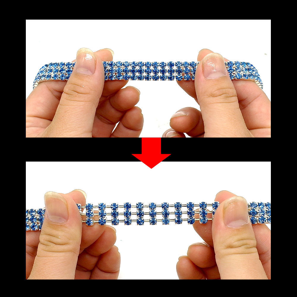 Pet Collar with Diamonds, Adjustable Crystal Diamond Elastic Bone Pendant Wedding Cat and Dog Small Medium Pet Necklace Jewelry