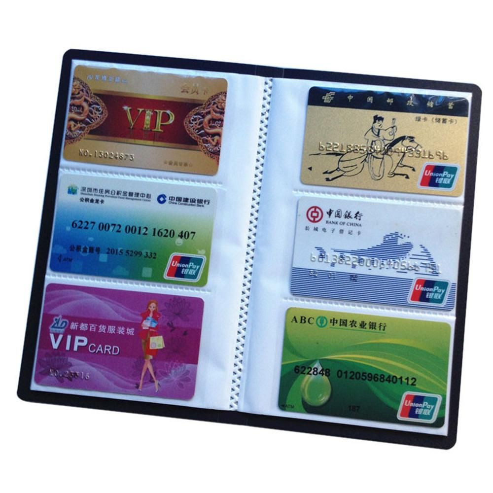 Leather 40/120/180/240/300 Cards ID Credit Card Holder Book Case Organizer Business Cards ID Credit Card Holder Case