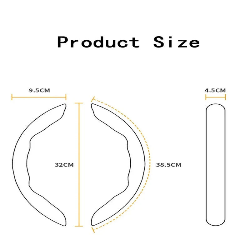 Steering Wood Universal Car Wheel Cover D-Shaped Round Steering ddmysmile Wheel Protective Cover Anti Slip Auto Interior Accessories Smile