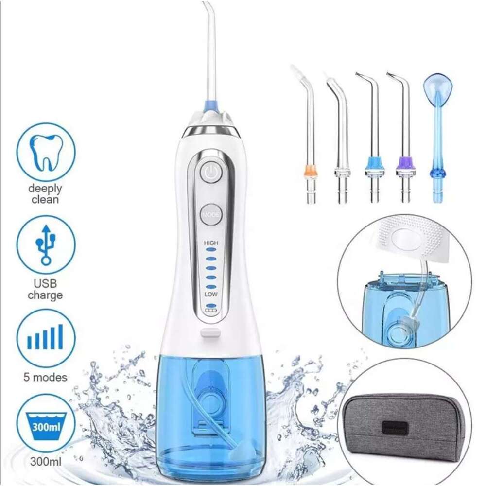 shanshi Portable Rechargeable Pick Teeth Cleaner 3 Modes Cordless Tooth Rotatable Usb Water sser