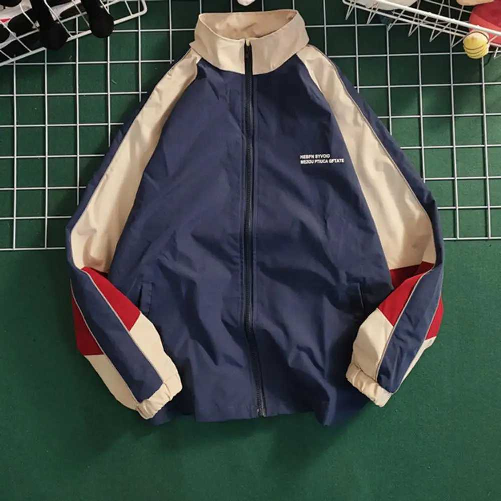 High Quality Hip hop school team jacket mens High Street Pahwork colorful block Windbreer Coats spring autumn thin fashion college jacket T241112
