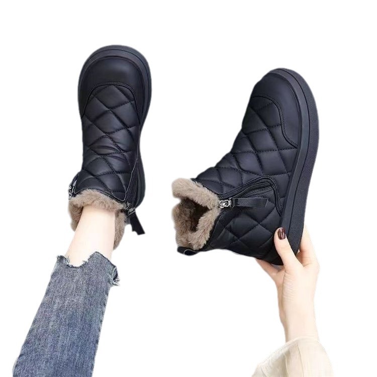 Snow boots for women in winter 2024, new style with added fleece, thickened anti slip and warm short boots
