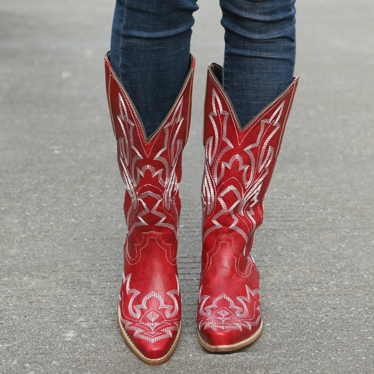 Embroidery Cowboy For Knee High Med Calf Vintage Western Cowgirl Boots Women Heeled Casual Shoes Autumn Block Heel 240724