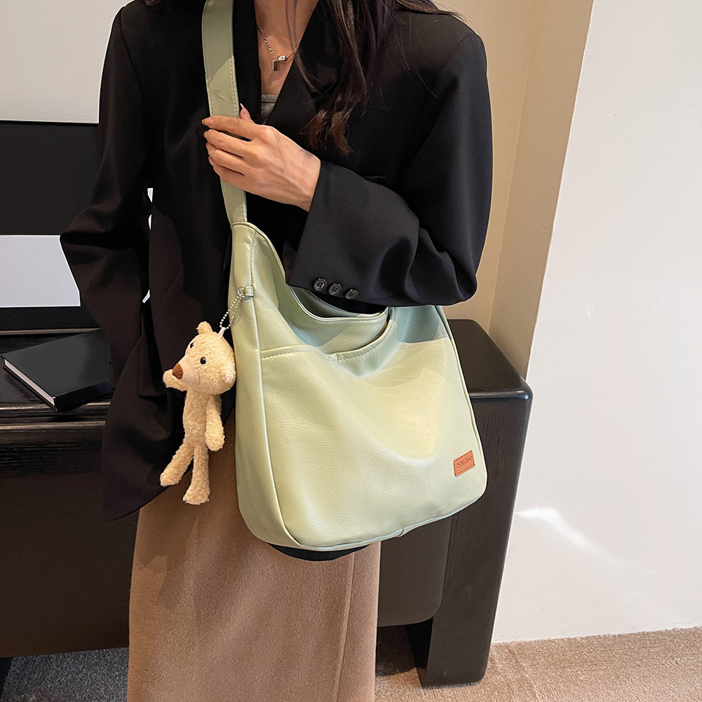 Women Leather Shoulder Bag Adjustable Strap Retro Tote Handbag Trendy Crossbody Sling Bag PU Bucket Tote Bag Daily Dating Bag