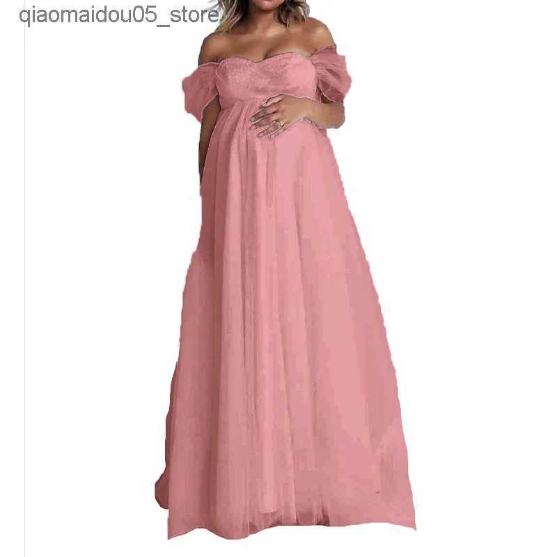 Maternity Dresses Summer Short sleeved Pregnant Womens Clothing Photo Shooting Womens Fashion Pregnant Womens Clothing White Wedding Dress Long Dress 