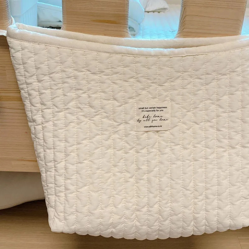 Multi Function Large Capacity Toddler Infant Toy Storage Bags Cotton Mommy Handbag Baby Bedside Diaper Bags 240407