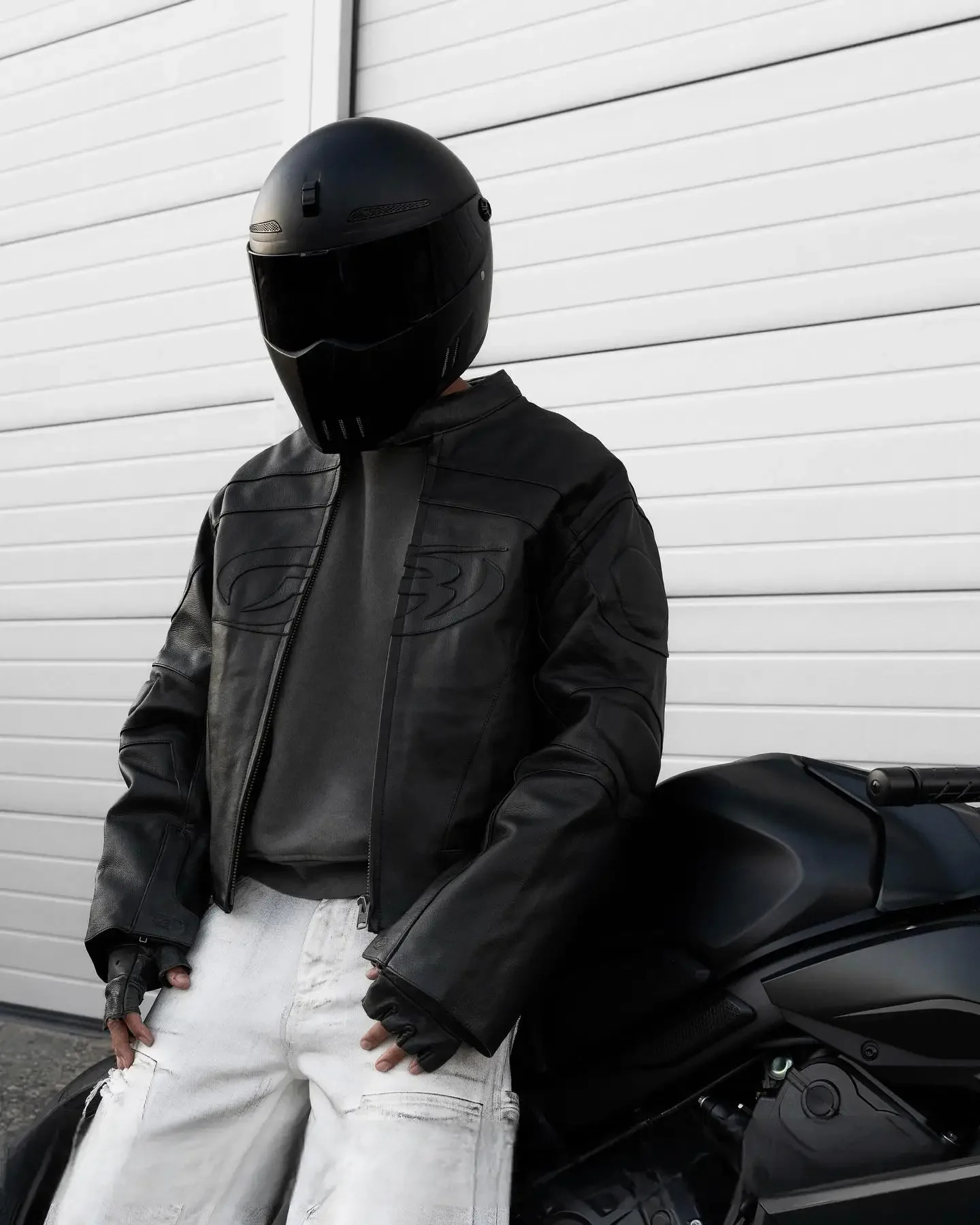 autumn and winter motorcycle leather jacket loose black embroidered zipper mens jacket windproof jacket casual Y2k mens clothing 241112