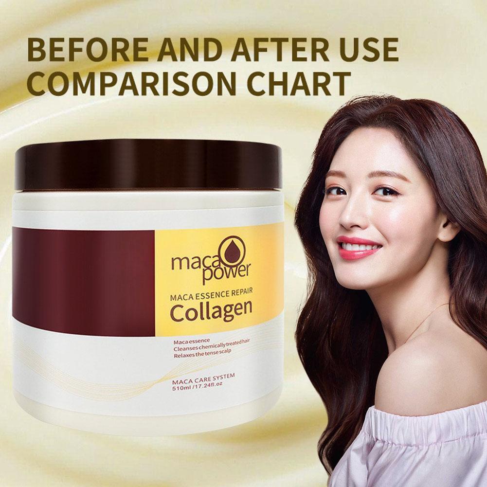 Collagen Hair Mask Repair Damage Dry Frizz Hair Keratin Treatment Soft Smoothing Shiny Deep Hair Moisturizing Curly Hair Care