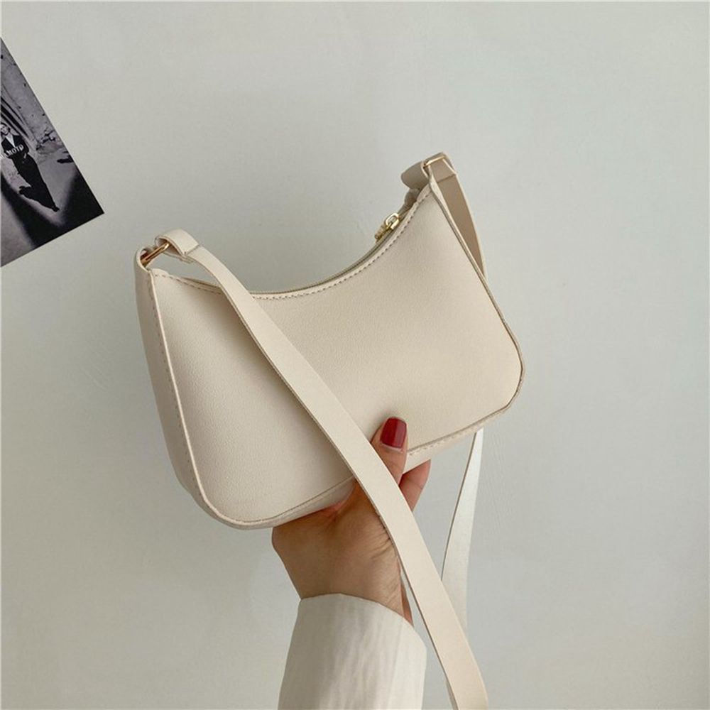 Women's Handbags Fashion Retro Solid Color PU Leather Shoulder Underarm Bag Casual Coin Purse