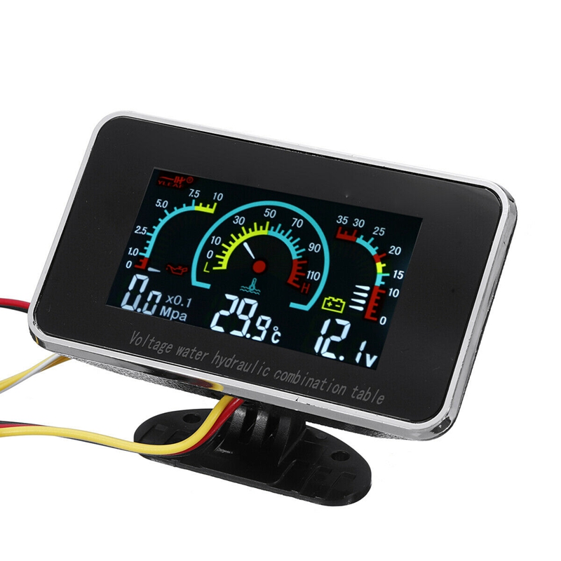3 In1 LCD Car Digital Gauge Voltmeter/Oil Pressure/Water Temp 12-24V Universal