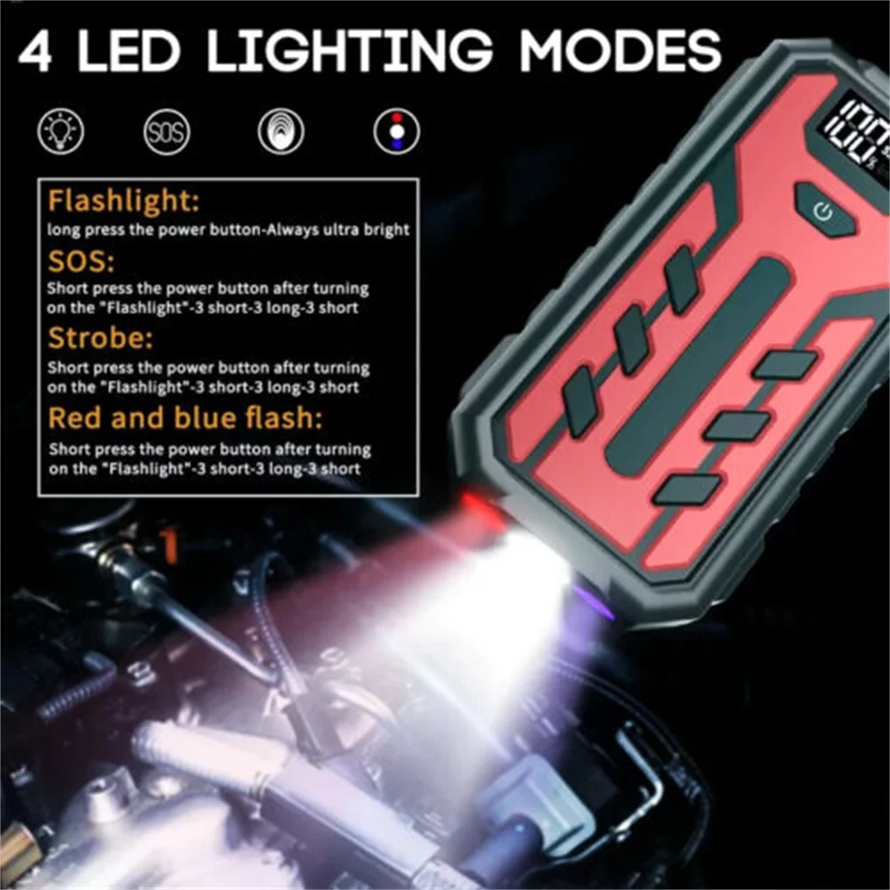 Emergency Power Starting Car Supply 600A-1200A Portable Charger Auto Jump Starter 12V Petrol Diesel Car Battery Starter smile