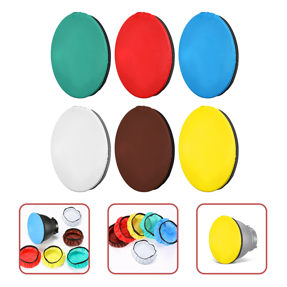 6pcs Camera Lighting Reflector 18cm Diffuser Lamp Cover Camera Lighting Diffuser for Studio Photography Lighting and Outdoor