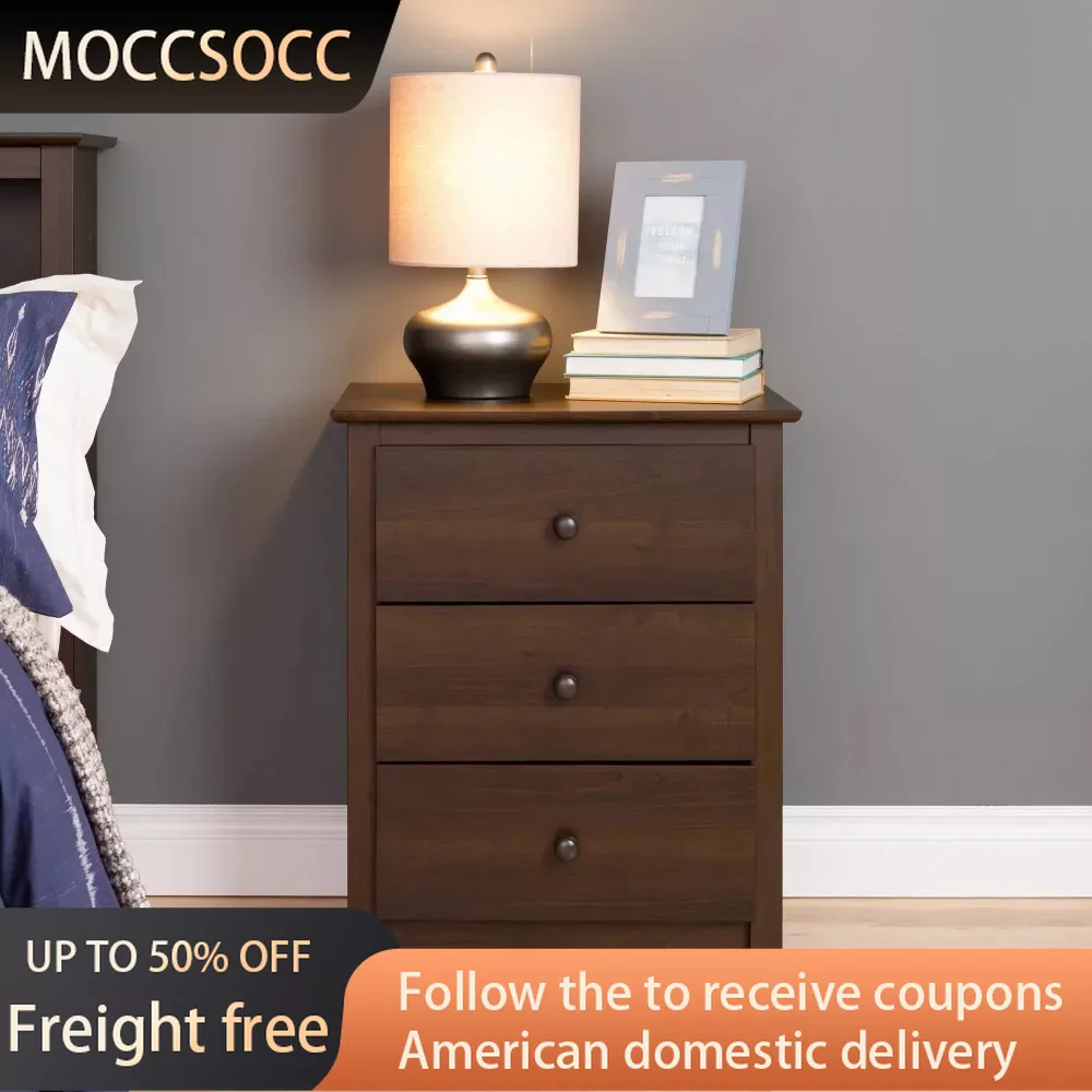 Fremont Classic Tall 3-Drawer Bedroom Nightstand Luxury Brand Bag Espresso Freight Free Comfortable Furniture Bedroom Bed Table