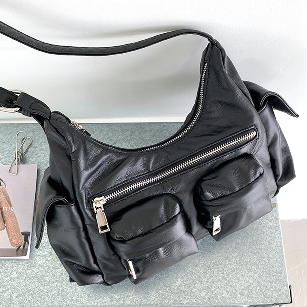 Women Retro Shoulder Bag Soft Leather Tote Handbag Large Capacity PU Satchel Sling Bag Crossbody Hobo Bag Girl Stylish Purse