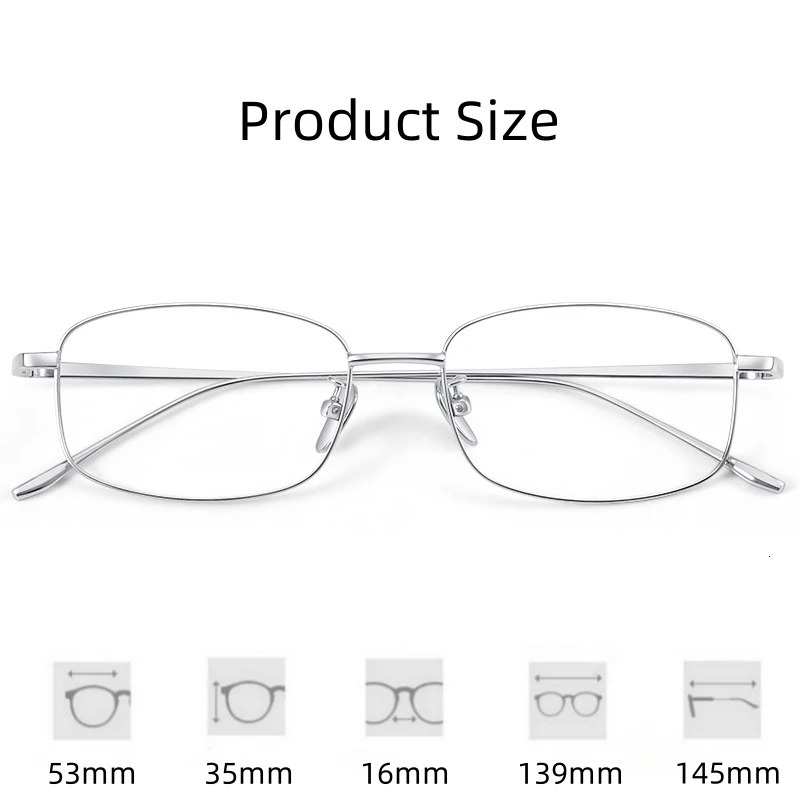 FIRADA Fashion Eyeglasses Vintage Pure Eyewear Square Optical Prescription Glasses Frame For Men Women 8027-C 241113