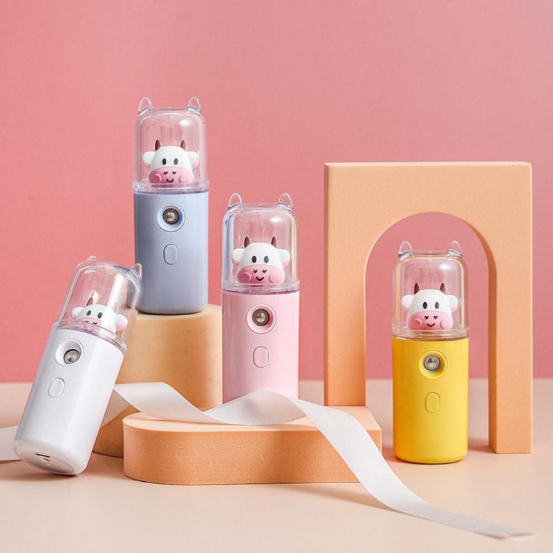 1Pc Cute USB Nano Mist Sprayer Facial Steamer Rechargeable Humidifier Face Moisturizing Nebulizer Mini Beauty Skin Care Tools