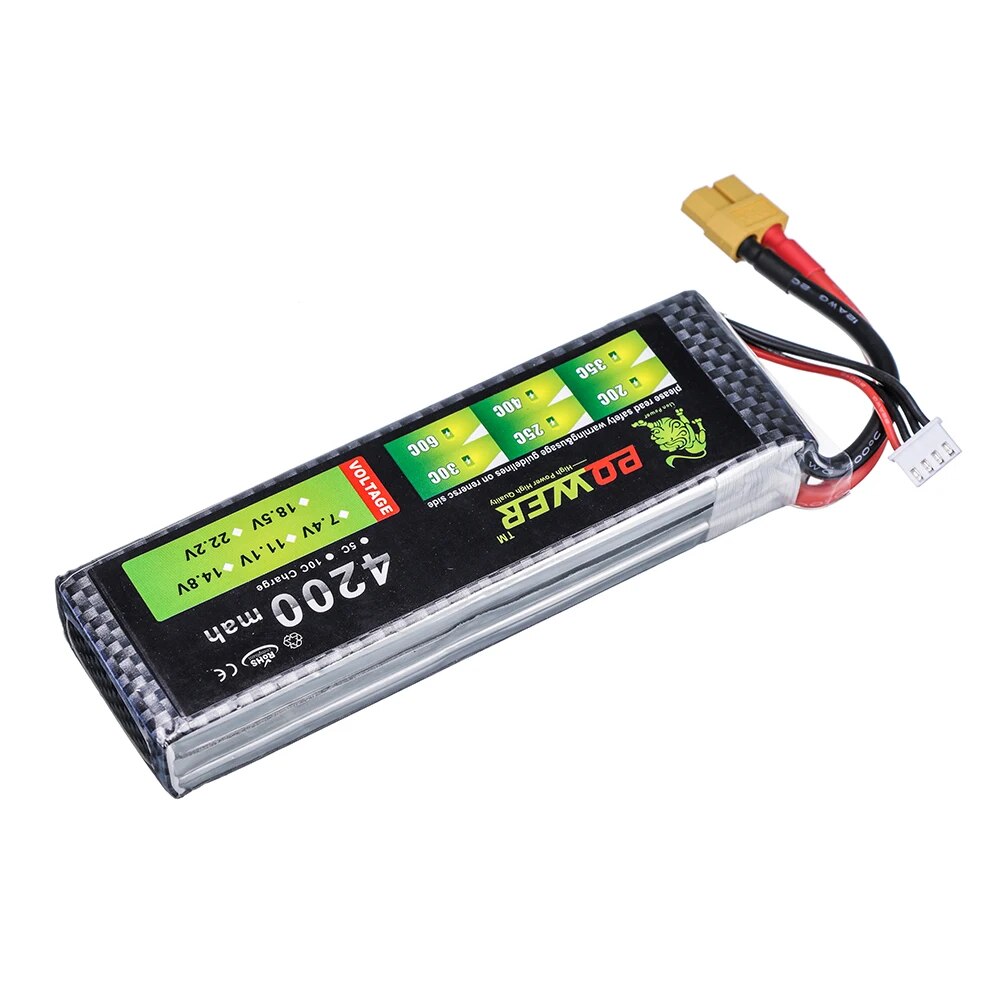 LION POWER 3S 11.1v 7.4v 2800mAh 4200mah 5200mah lipo battery xt60/T Plug For RC toy Car Airplane Helicopter Boat Spare Parts