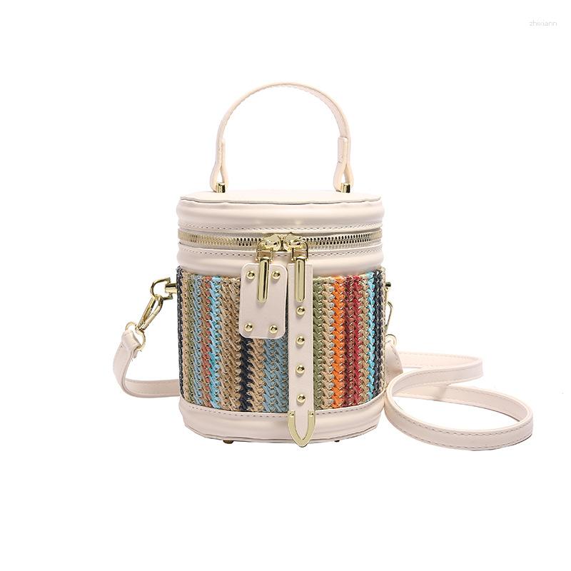Drawstring Bucket Casual Women's Fashion Woven Bag Elegant Crossbody Summer zhanyishengli
