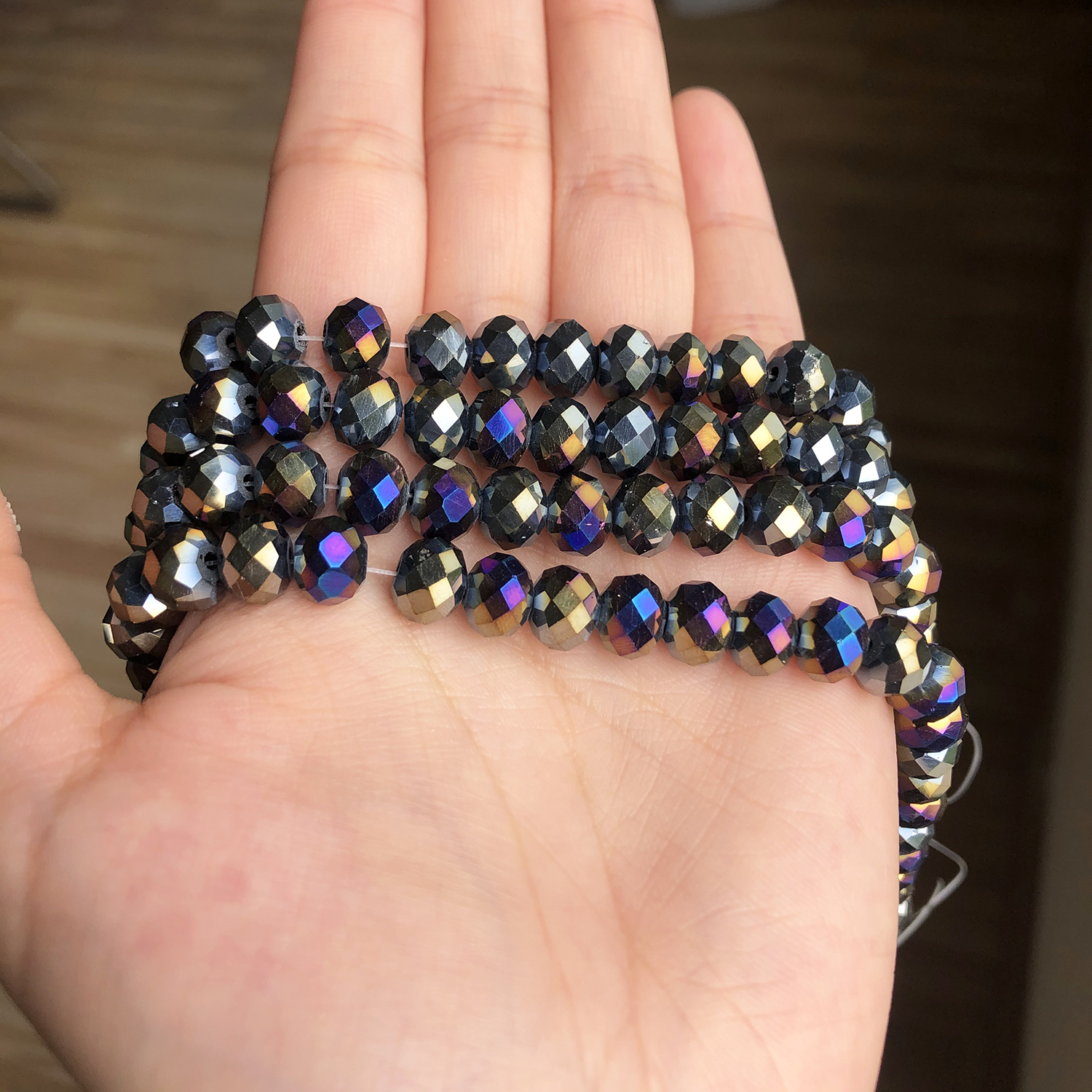 8mm 4 3 6 Multicolor AB Color Czech Crystal Beads for Jewelry Making Diy Needlework Spacer Faceted Glass Beads Wholesale 15'' 15''