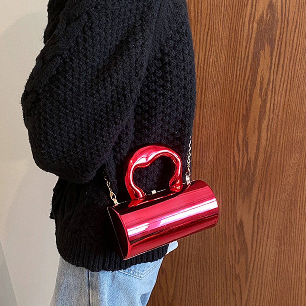 Women's Handbag Bags For Women 2024 Party Clutches Fashion Cylinder Mini Evening Purse Crossbody Shoulder Bag Gold Box Clutch
