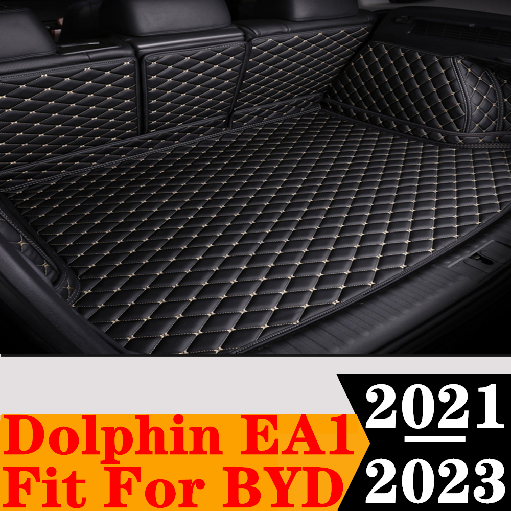 Car Fit Trunk Custom Mat For BYD Dolphin EA1 2023 2022 2021 Rear Cargo Liner Tail Boot Tray lage Pad Carpet Parts Accessories smile