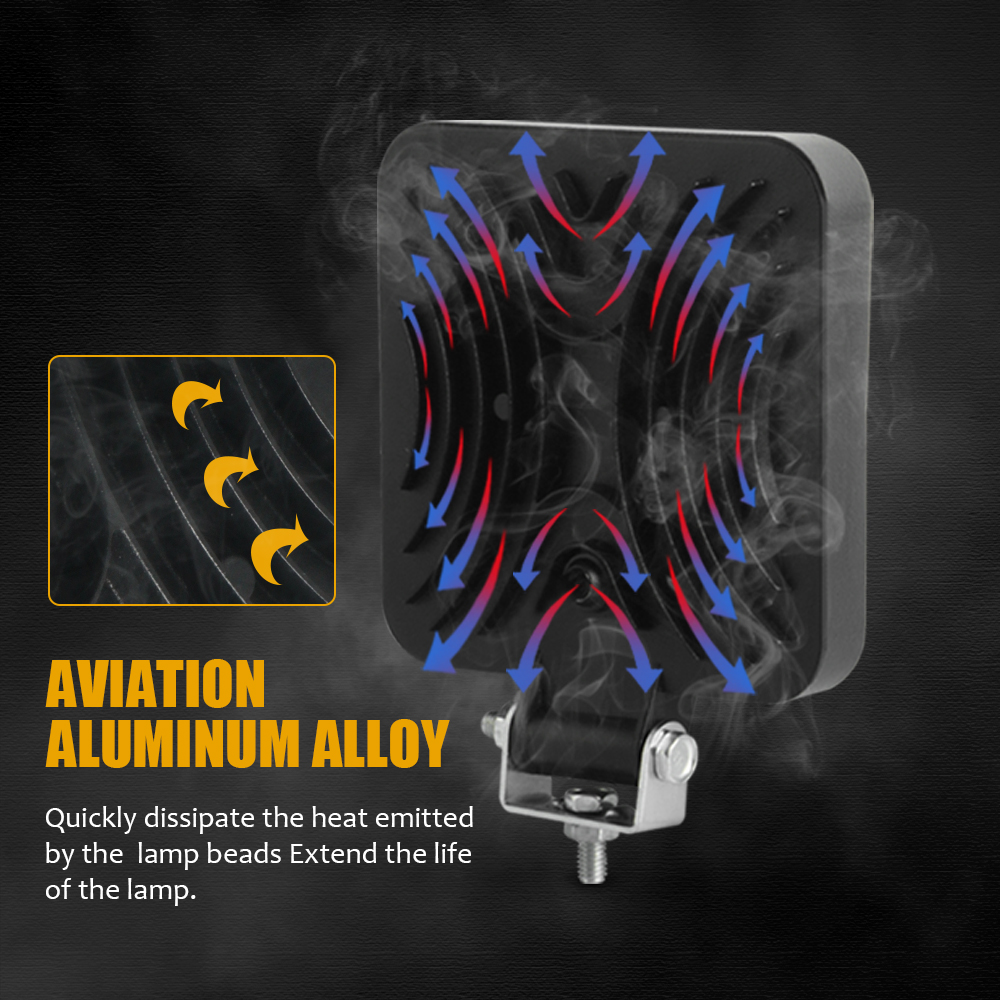 LED 2X Work 4'' Light For Truck Off Road Tractor SUV 4X4 ATV Car Spot ddmysmile Beam LED Driving Fog Light Bar 12V 24V 6000K White Yellow Sm