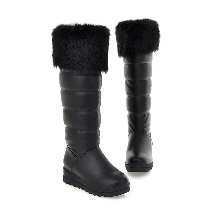 Thick soled snow for women, super warm furry boots, high boots