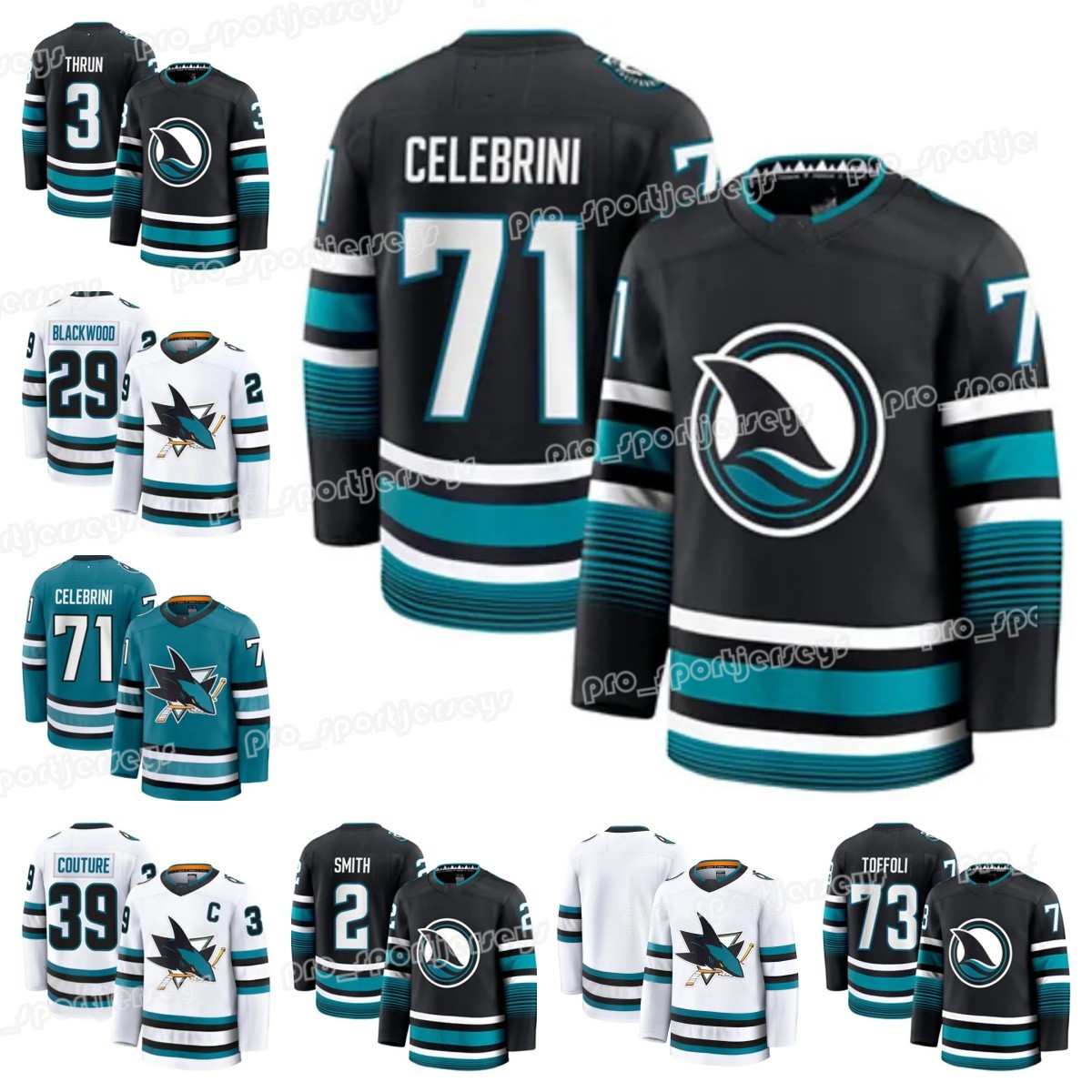 71 Macklin Celebrini 2 Well Smith hockey jersey 39 Logan Couture Nico Sturm Brent Burns Mackenzie Blackwood Granlund Toffoli Cody Ceci Patrick Marleau jerseys