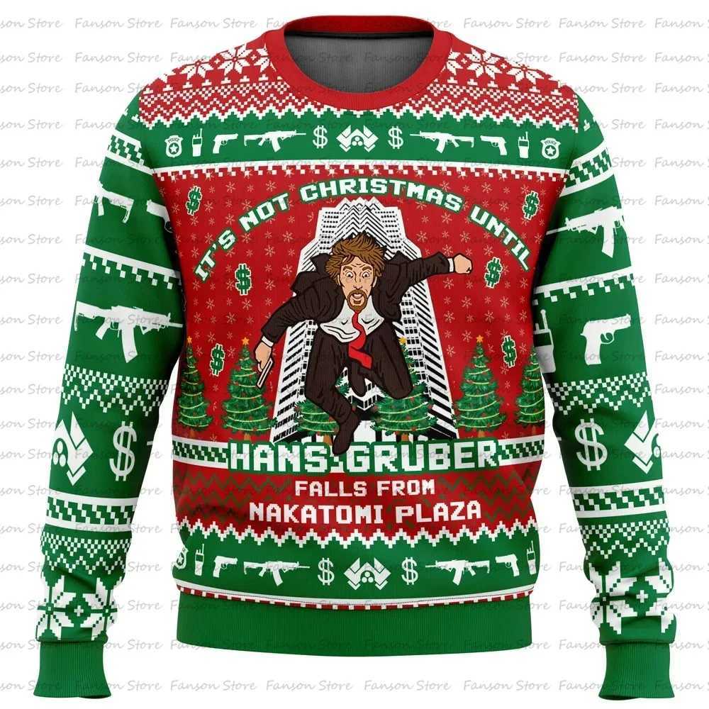 Hans Gruber Mens Hoodie Die Hard Pullover 3D Printed Christmas Hoodie Casual Oversized Mens Pullover Autumn Mens Clothing LX241113