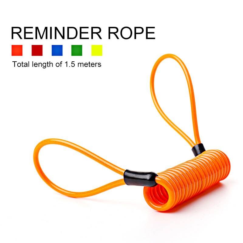 Security Anti-Theft Portable Elastic Spring Rope Motorcycle Wheel Disc Brake Lock Cable Wire smile