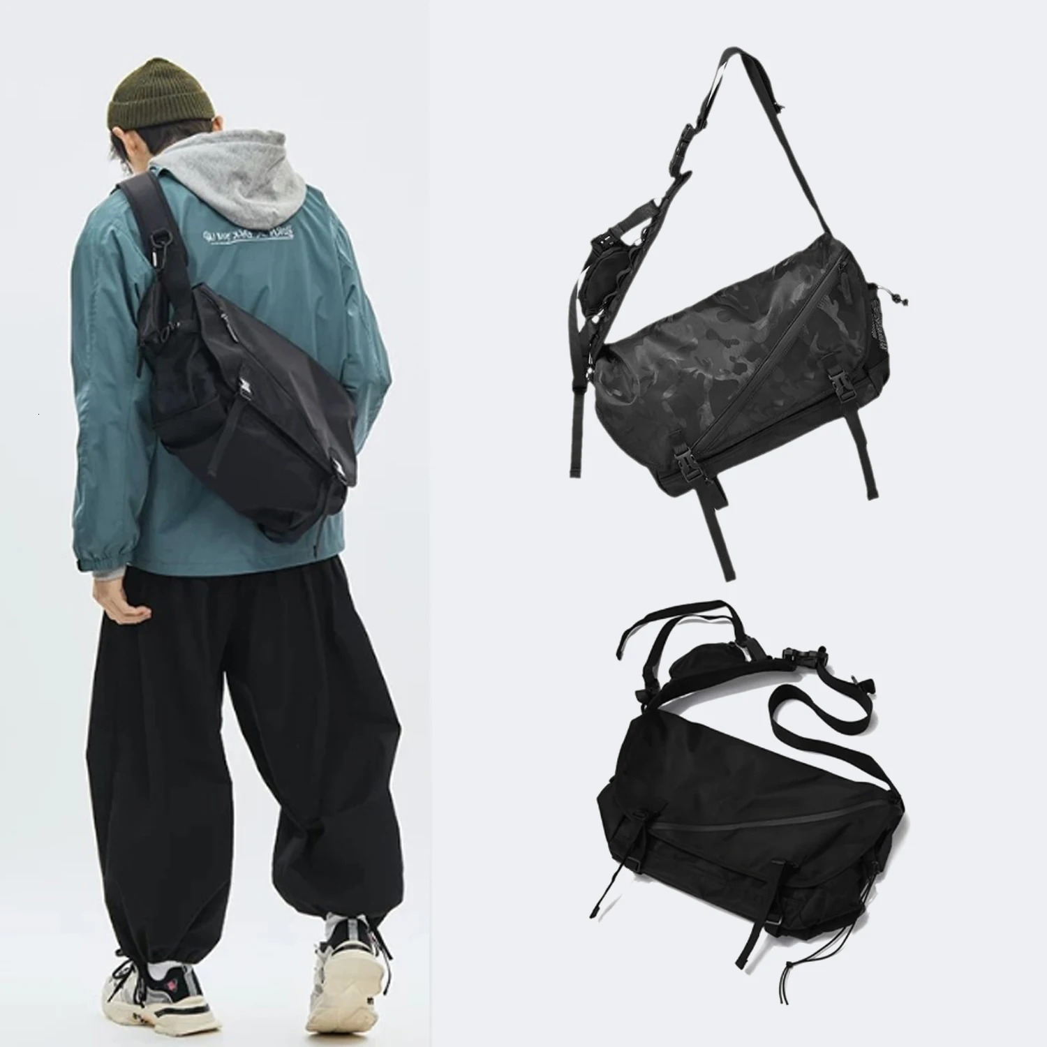 Mens Crossbody 156 inch about cm Waterproof Casual Messenger Bag Laptop Sturdy Black 241111