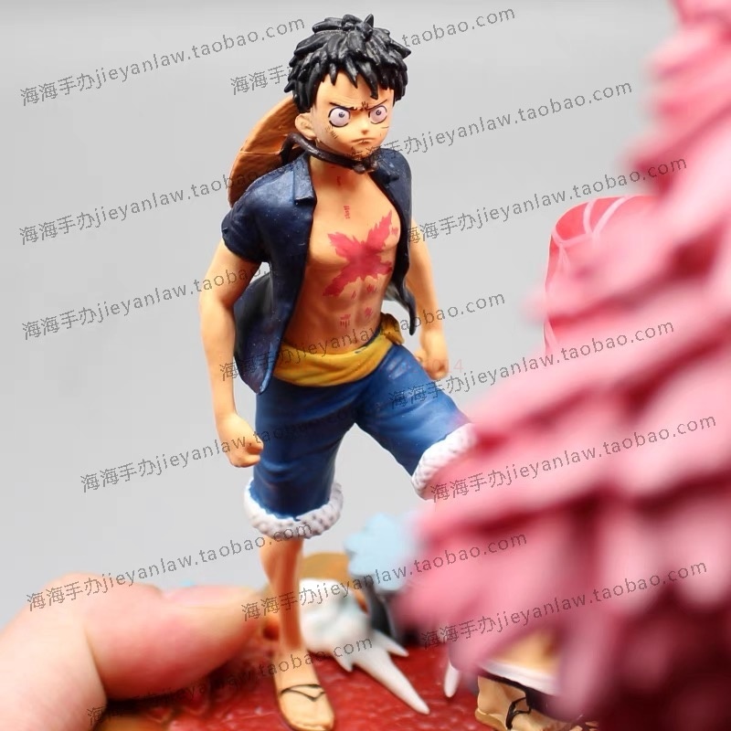 In Stock 21cm One Piece Luffy Anime Figure Donquixote Doflamingo Vs Luffy Figurine Pvc Statue Model Doll Room Ornament Toy Gift