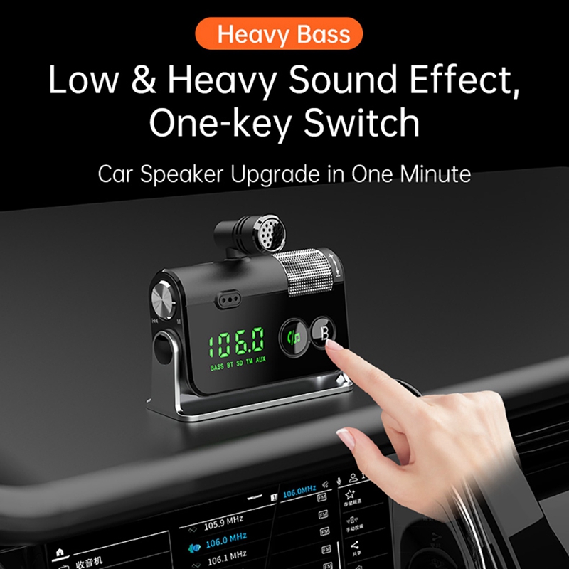 Bluetooth Bluetooth FM Transmitter Audio Adapter For Car With Color Screen QC 3.0 PD Aux Hands-Free ddmysmile Calls For Car Bc73 Smile