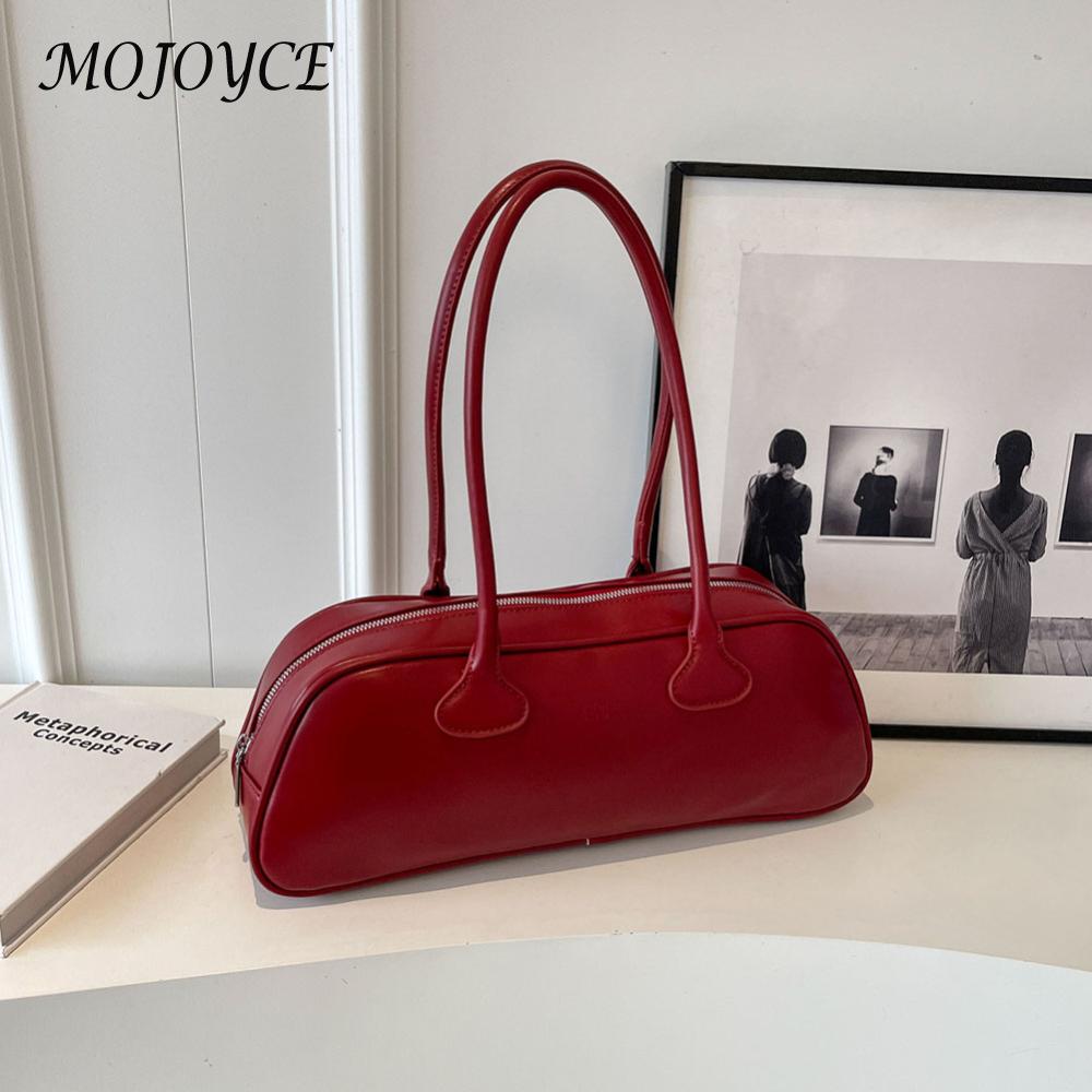 Women Fashion Shoulder Bag Large Capacity PU Leather Vintage Armpit Bags Solid Color Retro Commuting Bag Single Shoulder Bag
