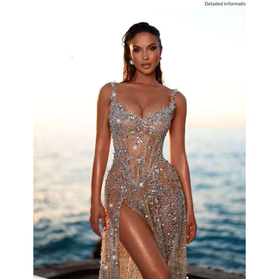 A Glitter E Gown Prom Appliques Crystals Sequins Lace Party Dresses Plus Custom Size Colour Vestidos De Festa Bc Ppliques