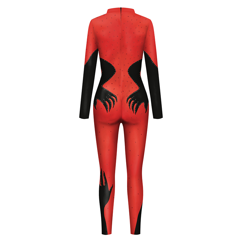 Ghost Hand Zentai Cosplay Jumpsuit Adult Women Sexy Uniform Slim 3D Printing Catsuit Bodysuit Halloween Party Stage Costume