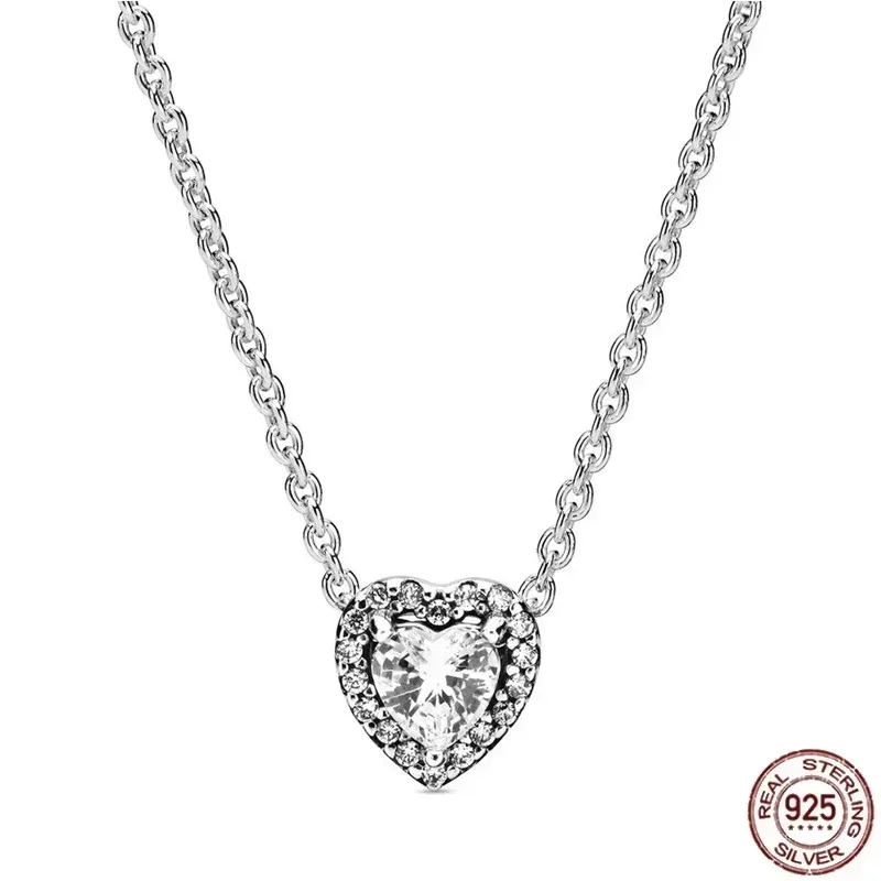 Classic 925 Sterling silver Exquisite Shiny Circular Hearts Snowflake Pendant Necklace fit Original Pendant DIY Jewelry
