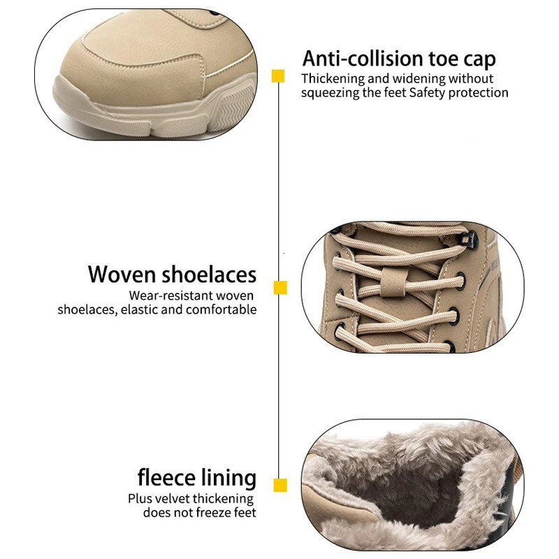 Winter Work Safety Shoes Men Safety Boots Anti-smash Anti-stab Work Shoes Sneakers Steel Toe Shoes Male Work Boot Indestructible 241112